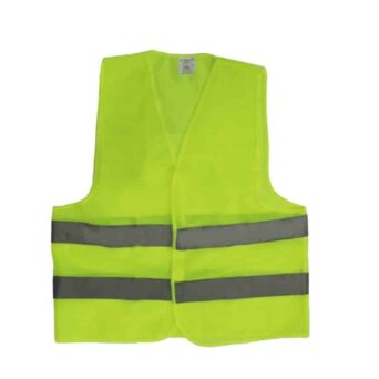 CHALECO DE POLIESTER VERDE LIMON CON CINTA REFLECTIVA