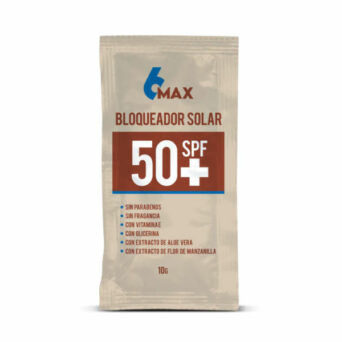 Bloqueador Solar 6MAX SPF 50 Sachet x 20 Und de 10 gr  Palmera