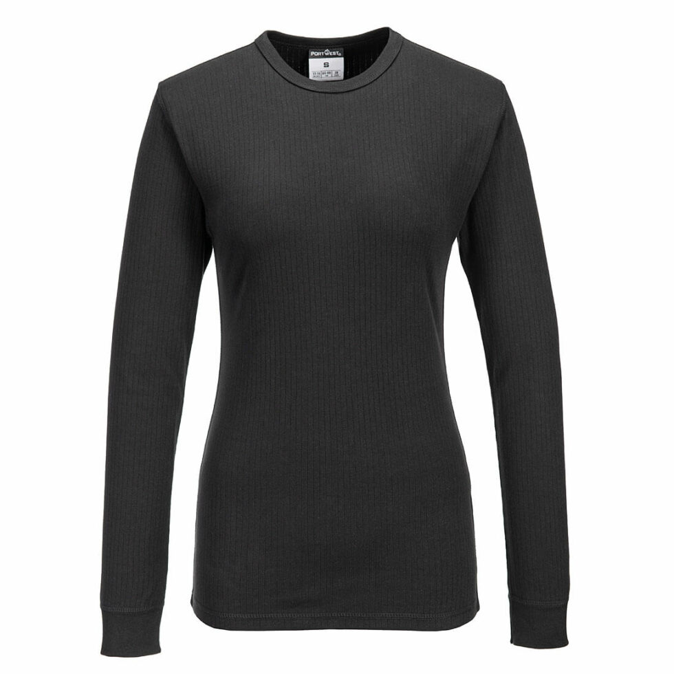 CAMISETA TÉRMICA MANGA LARGA MUJER COLOR NEGRO B126 | PORTWEST