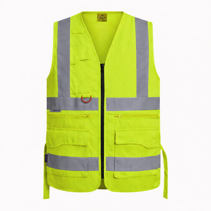 chaleco de alta visibilidad ch30 angler con cinta reflectiva 3m saviwork xxxl, amarillo fluorescente